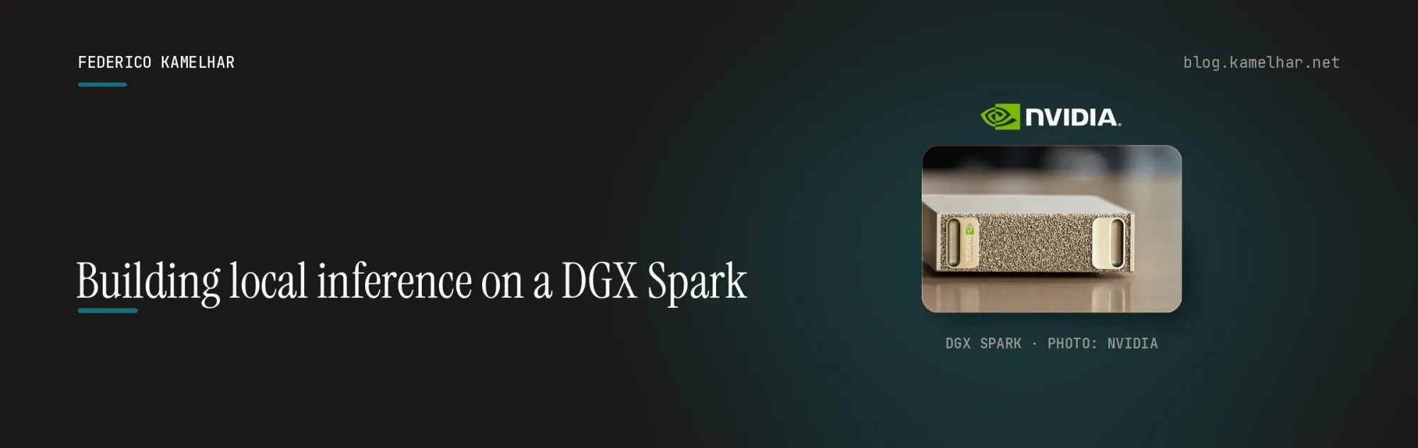 An NVIDIA DGX Spark, with the title Building local inference on a DGX Spark (photo: NVIDIA)